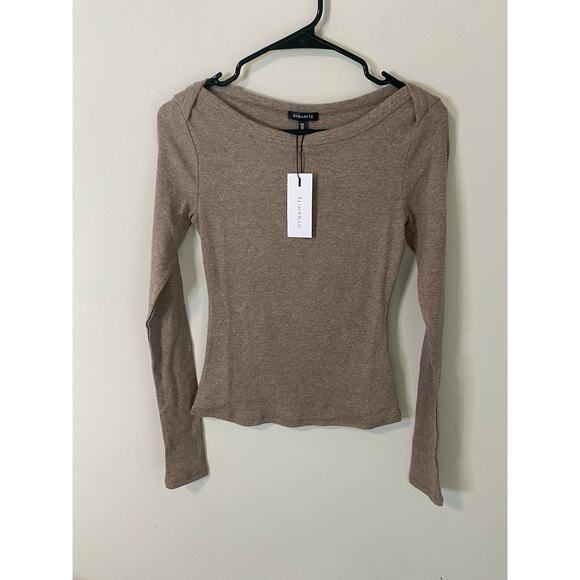New Dynamite women's Long Sleeve Nola Rib Boat Neck Shirt, Size Small - Picture 1 of 3